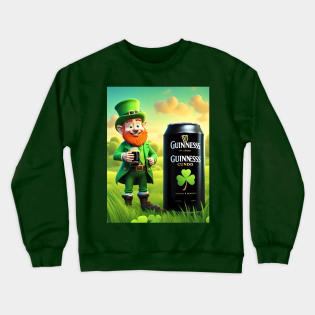 Folk Art Leprechaun Crewneck Sweatshirt by Colin-Bentham